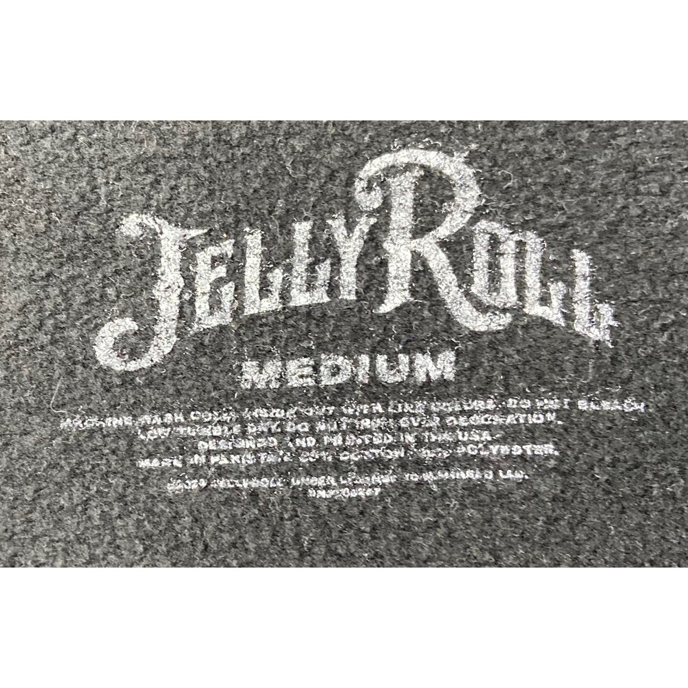 Jelly Roll Beautifully Broken Black Hoodie Skull Graphic Tour Sweatshirt Medium - Picture 3 of 15